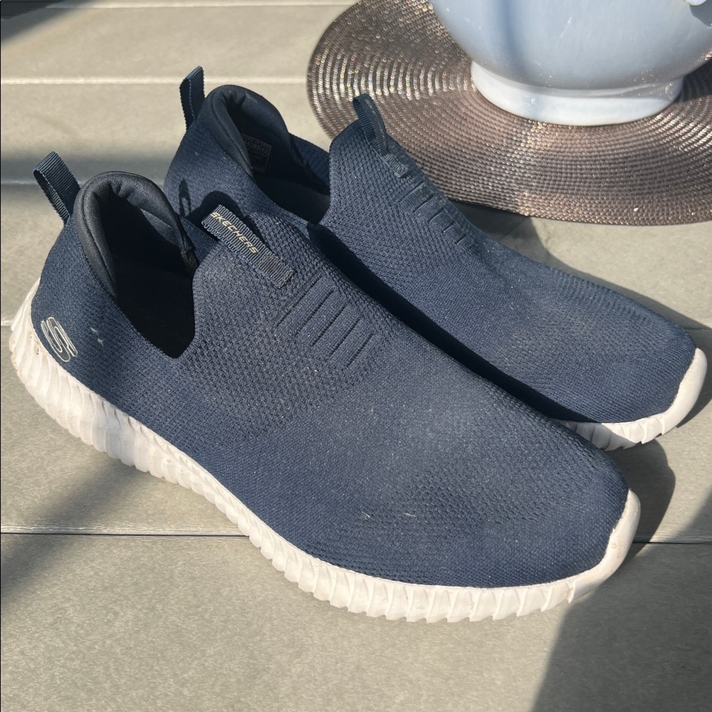 Skechers Navy Blue Air-Cooled Slip-Ons